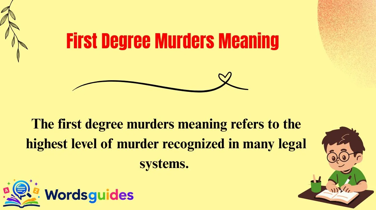 First Degree Murders Meaning