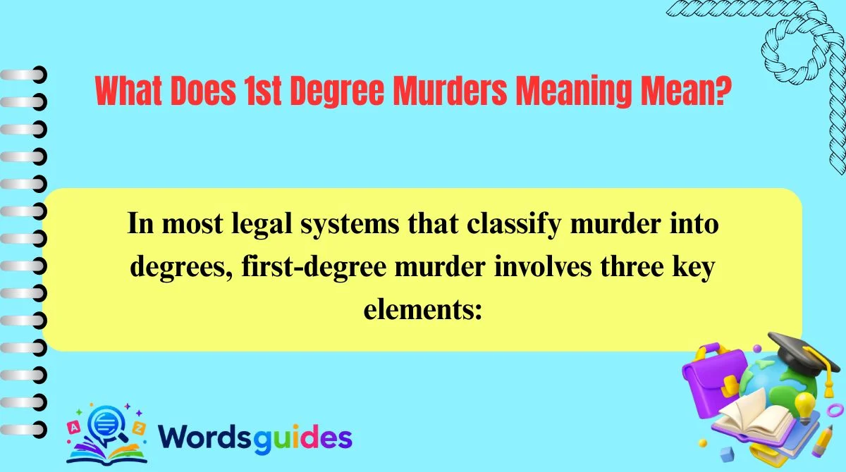 What Does 1st Degree Murders Meaning Mean?