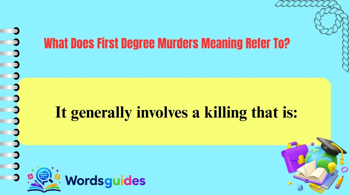 What Does First Degree Murders Meaning Refer To?