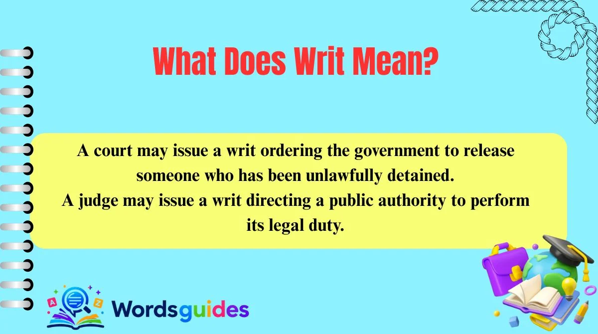 What Does Writ Mean?