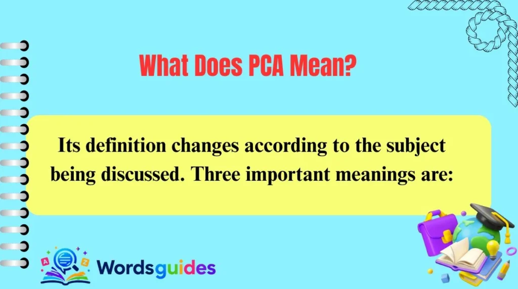 What Does PCA Mean?