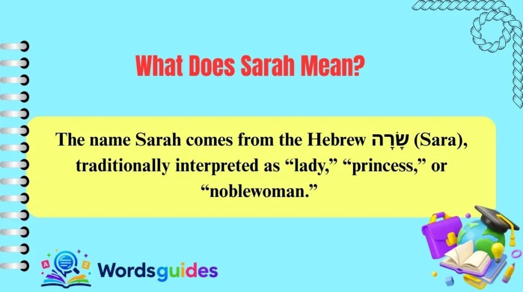 What Does Sarah Mean?