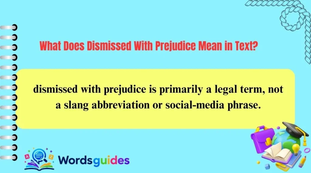 What Does Dismissed With Prejudice Mean in Text?